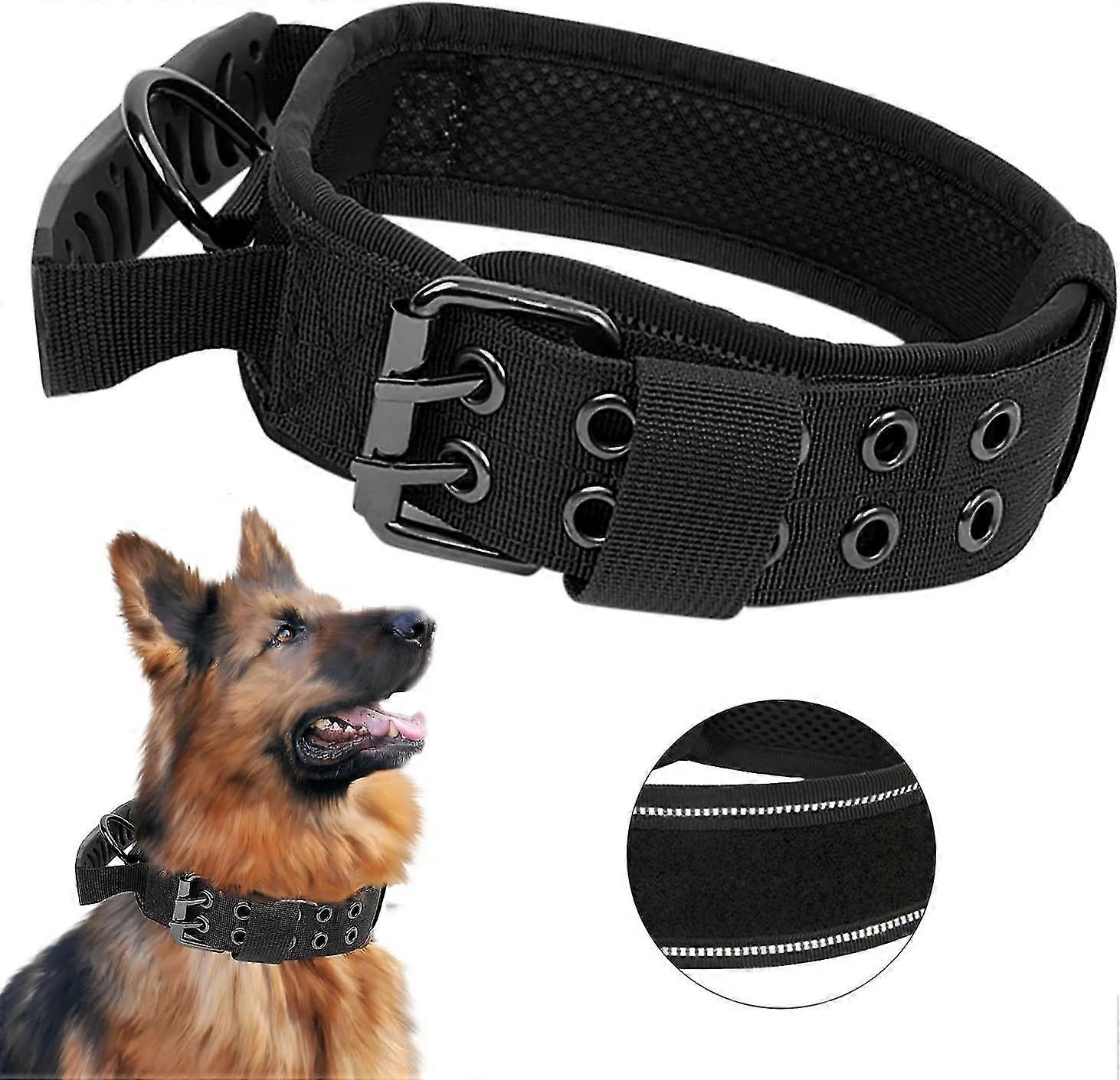 Dog Collar With Control Handle, Soft Padded Nylon Dog Collar, Adjustable Collar For Medium Large Dogs, Reflective For Training