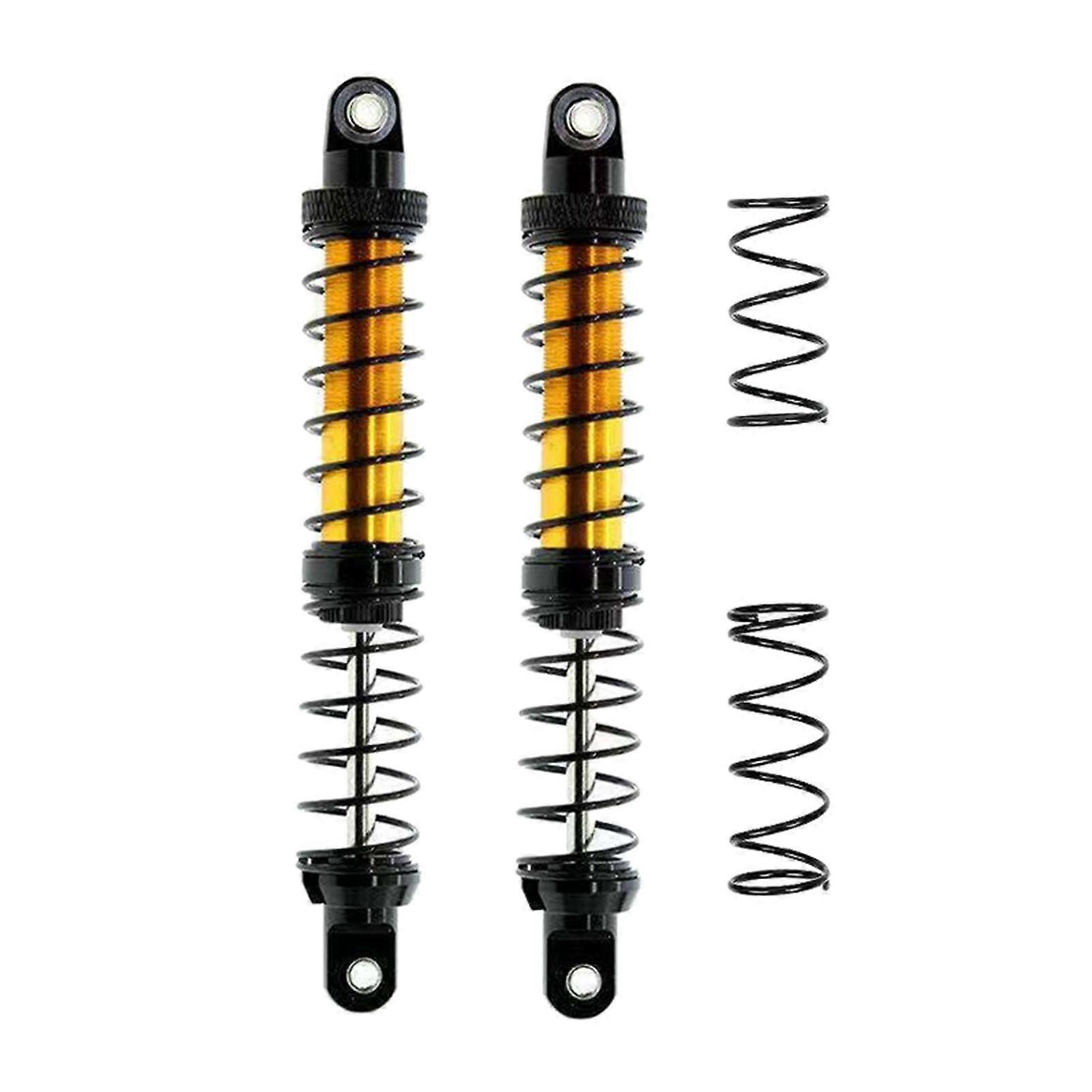 2pcs RC Shock Absorber Adjustable RC Damper Set with Springs for 1/10 RC Truck Crawler SCX10 TRX4 - Gold, 70mm