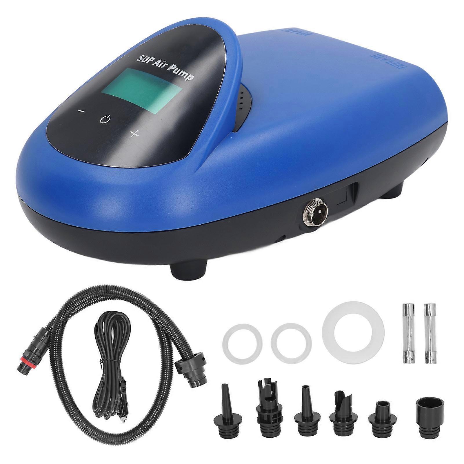 Elektrisk luftpumpe Inflasjonsdeflasjon 20PSI høytrykksluftpumpe for padlebrett 12V bilkontakt
