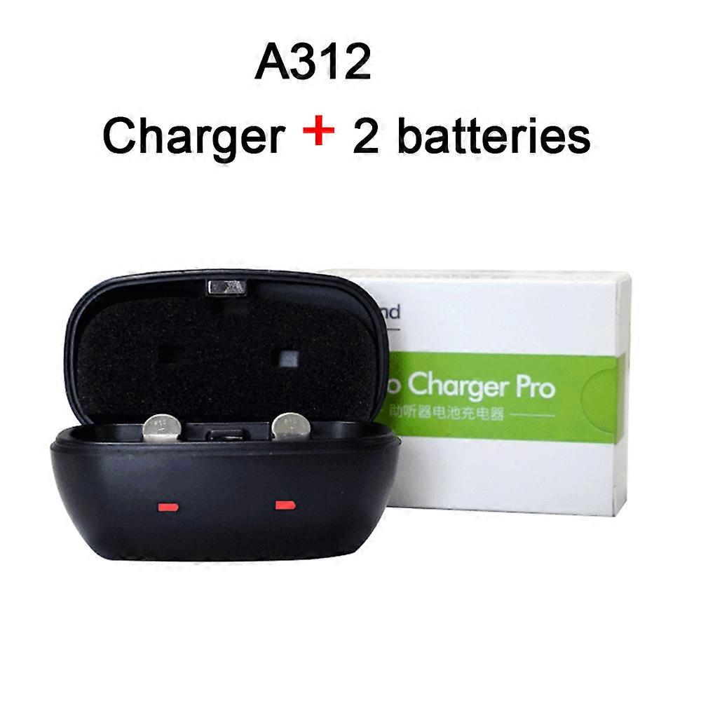 Jelivey Batterie rechargeable A312 pour piles auditives 312 312A A312 PR41 Kit de chargeur pour appa