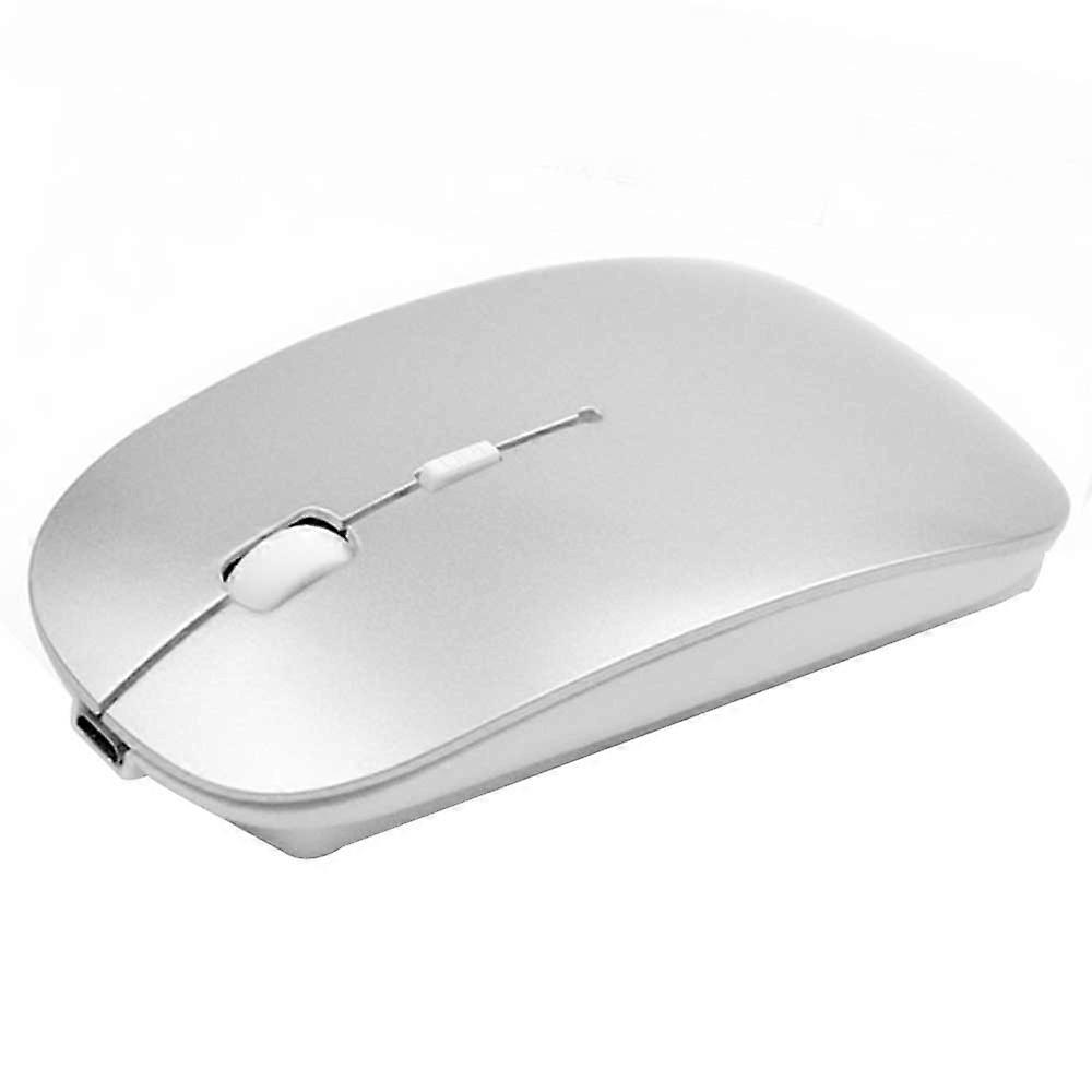 Rechargeable Bluetooth Mouse compatible with Mac Laptop Wireless Bluetooth Mouse compatible with Windows Laptop-apple silver