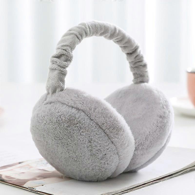 Grey-Winter Women's Earmuffs-Plush Earmuffs,Foldable Earmuffs Warm Adjustable Ear Muffs Cold Protection