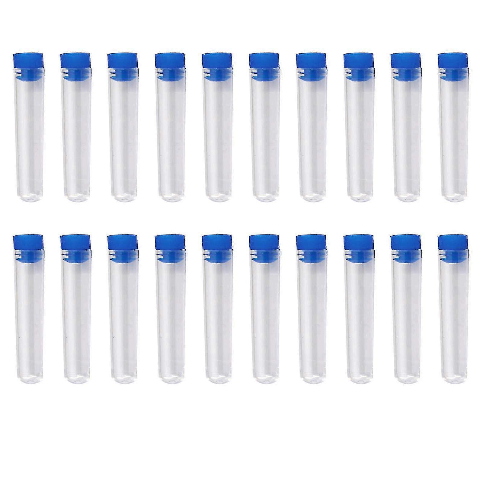 20 Pcs Clear Hard Plastic Test Tubes Laboratory Supplies Fine Workmanship