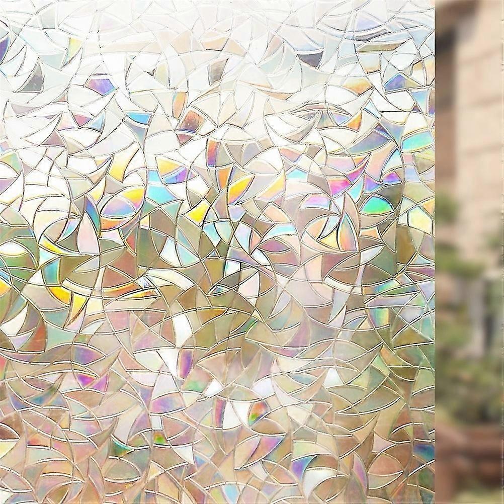 3D ثابت زخرفية نافذة الزجاج فيلم ثابت تتشبث نافذة احباط مكافحة الأشعة فوق البنفسجية قوس قزح فيلم المنزل Decor_Gifts والهدايا