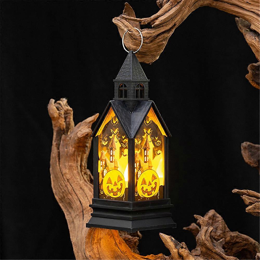 Halloween Lanterns Witch Castle Pumpkin Skeleton Scarecrow Vintage Style Candle Lantern Light Lamp Party Decorations