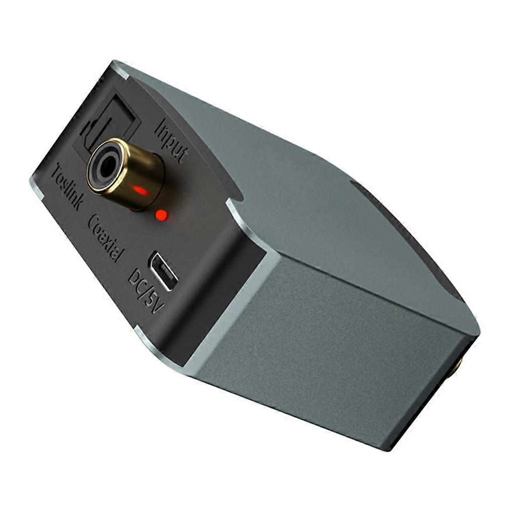 Aluminum Box 3.5mm Digital to Analog AudioConverter Inidicator Light Adapter