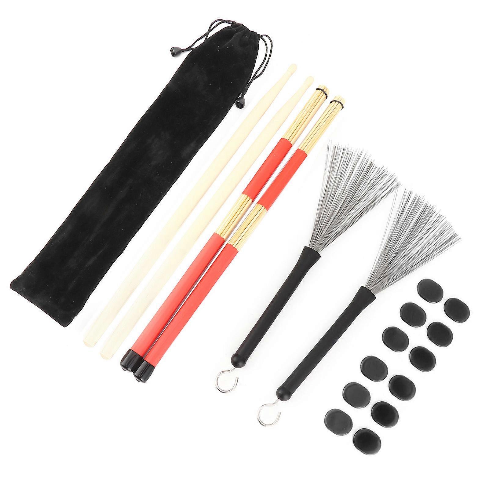 Drumstick Kit with Brush Damper Set Music Instrument Accessories for Drummers