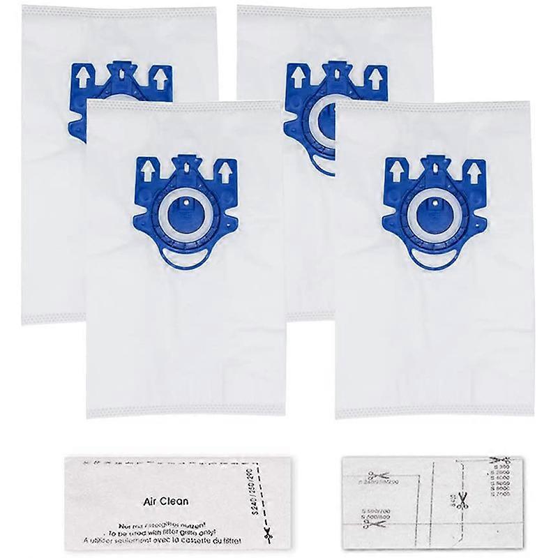 Replacement Airclean 3D Bags Compatible for GN Canister Vacuum Cleaner Parts 4 Pack Dust Bags + 1 S