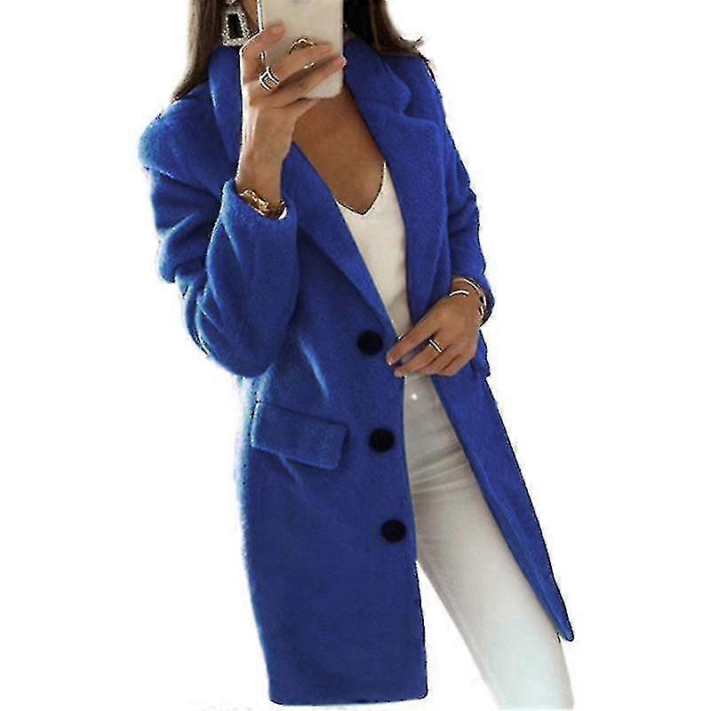 Fleece Overcoat Kvinner Vinter Trench Coat Long Jacket