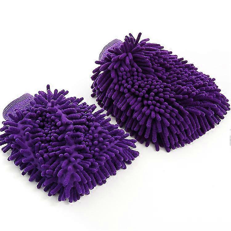 Car Wash Toolpurple Microfiber Wash Mitt, 2 Pack