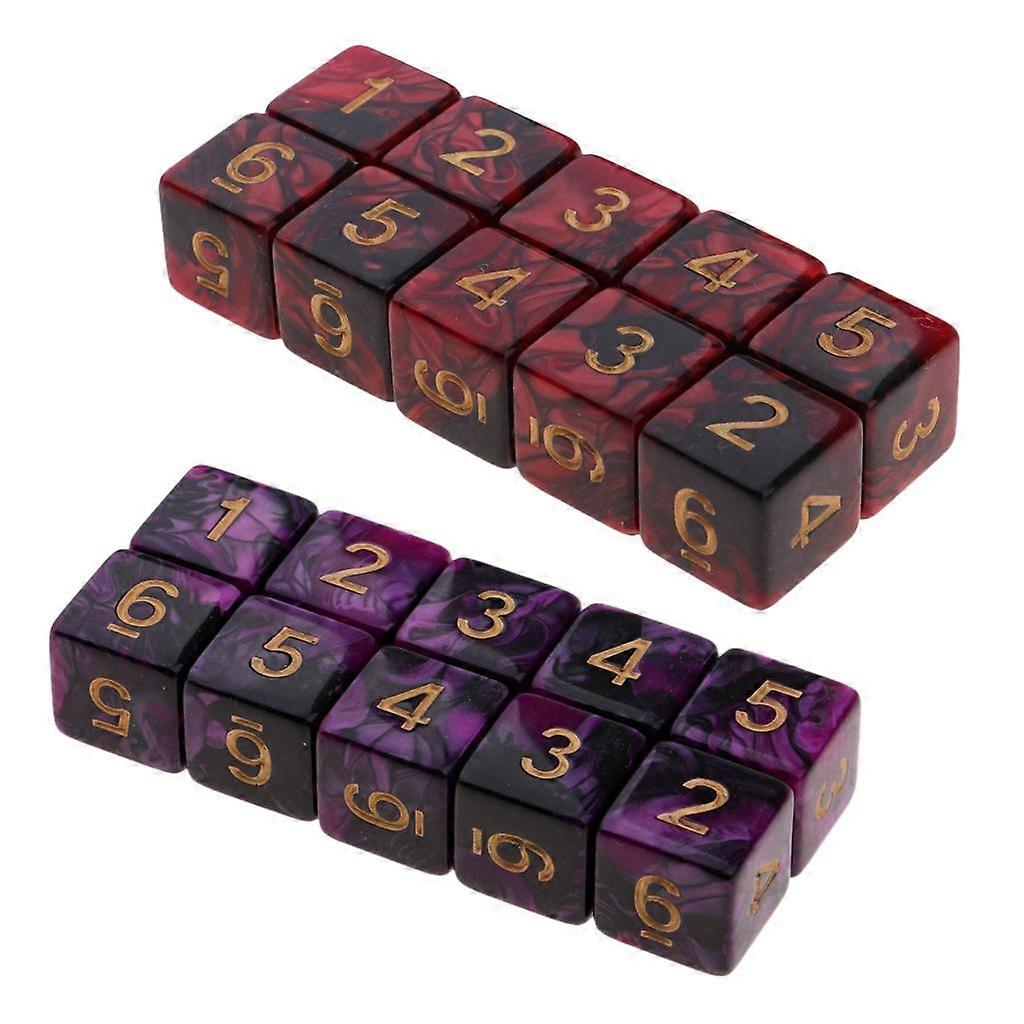 20pcs Ancient Multi sided dice set of 10 D6 Dungeons D&D RPG