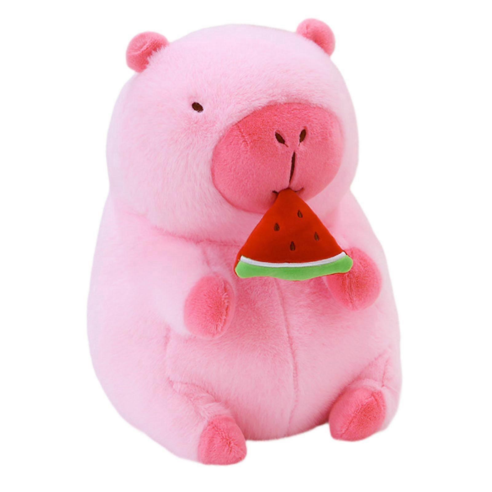 Capybara Gosedjur Söt Capybara Gosedjur för pojkar Flickor Familj Vattenmelon 20cm