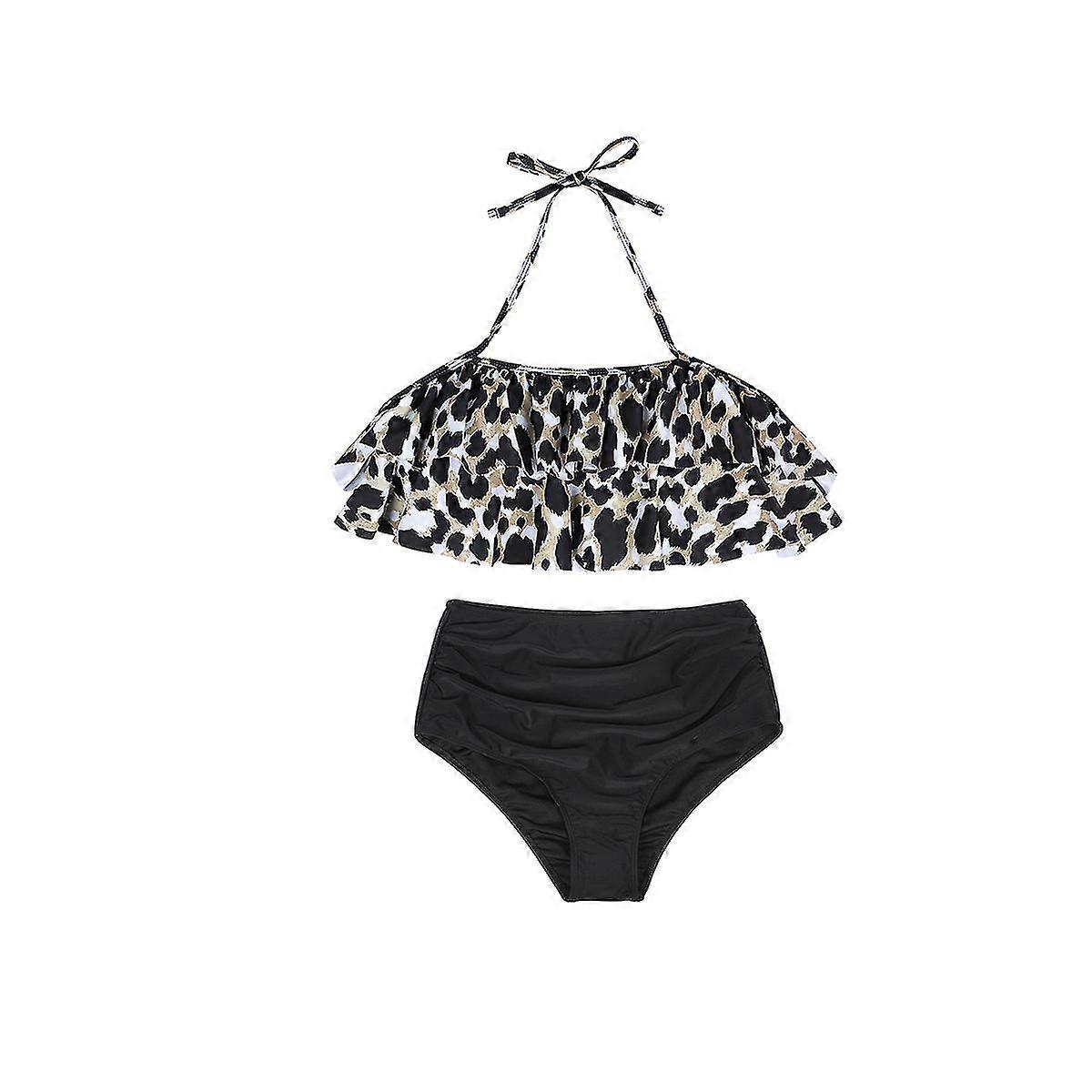 Bikini taille haute 2 pièces Set Ruffle Maillots de bain pour filles