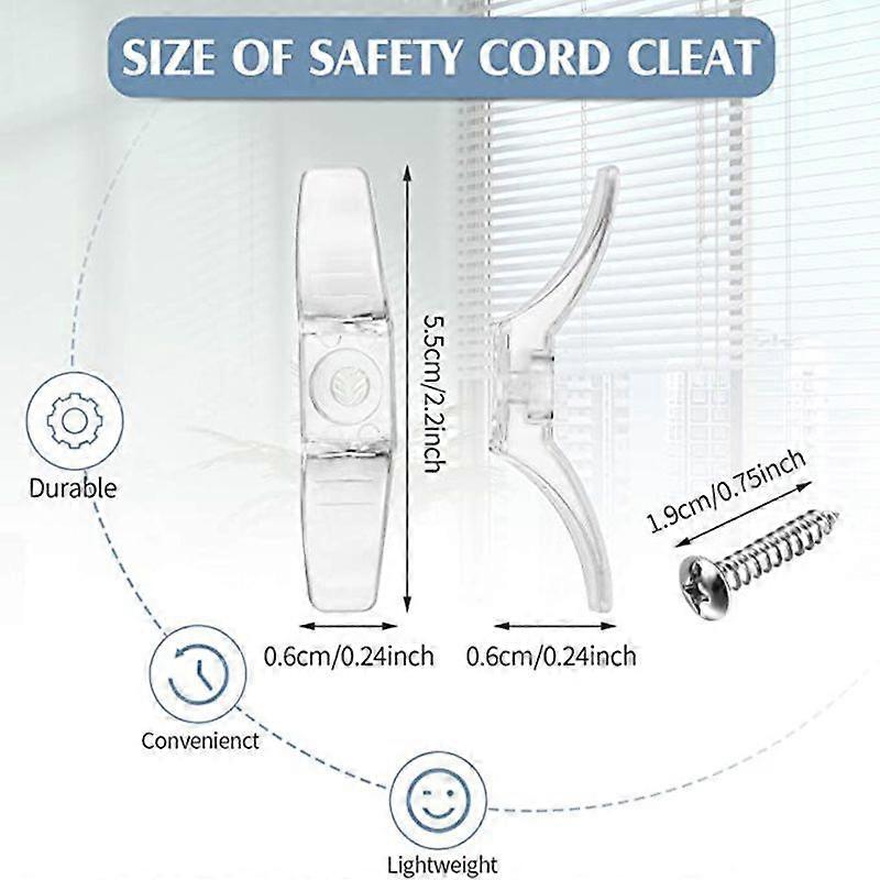 Blind Cord Cleats Safety Rope Cleats Plastic Transparent Window Cord ...