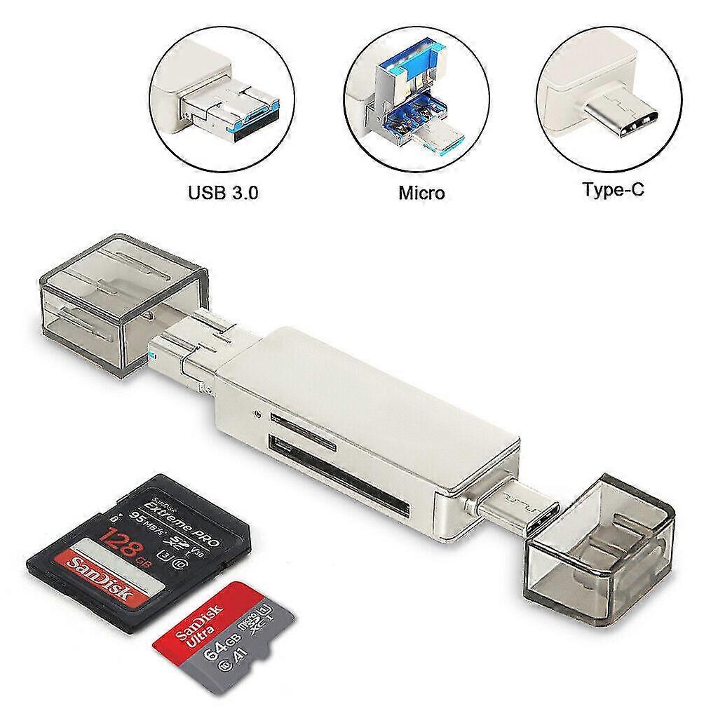 Micro SD Card Reader Adapter Type C USB 2.0 & Micro USB Smartphones PC