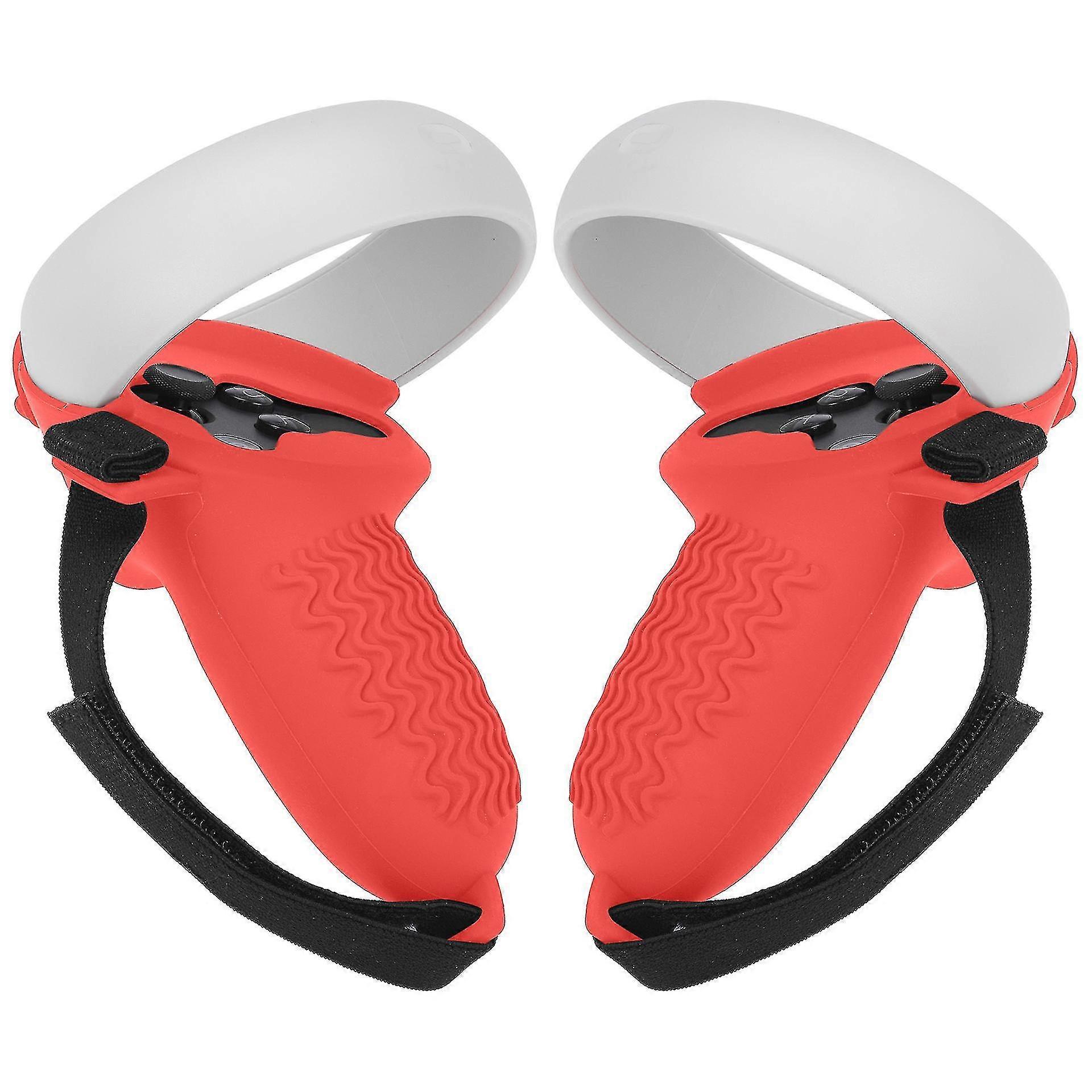 Case Silicone Compatible With Oculus Quest 2 Controller, Accessories Non-slip, With Adjustable Hand Strap