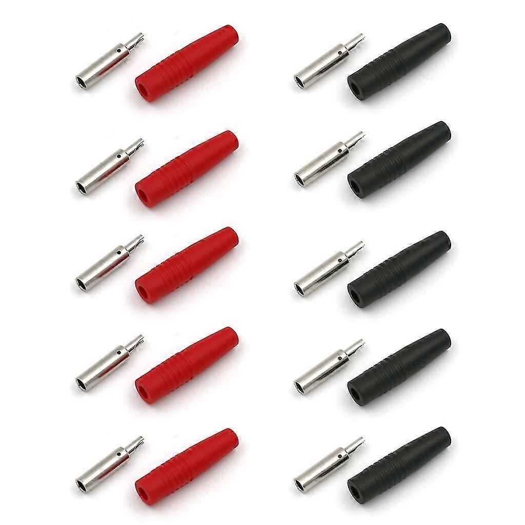 10pcs 4mm Banana Plugs Jack Socket Adapter For Non-insulated Male Banana Plug