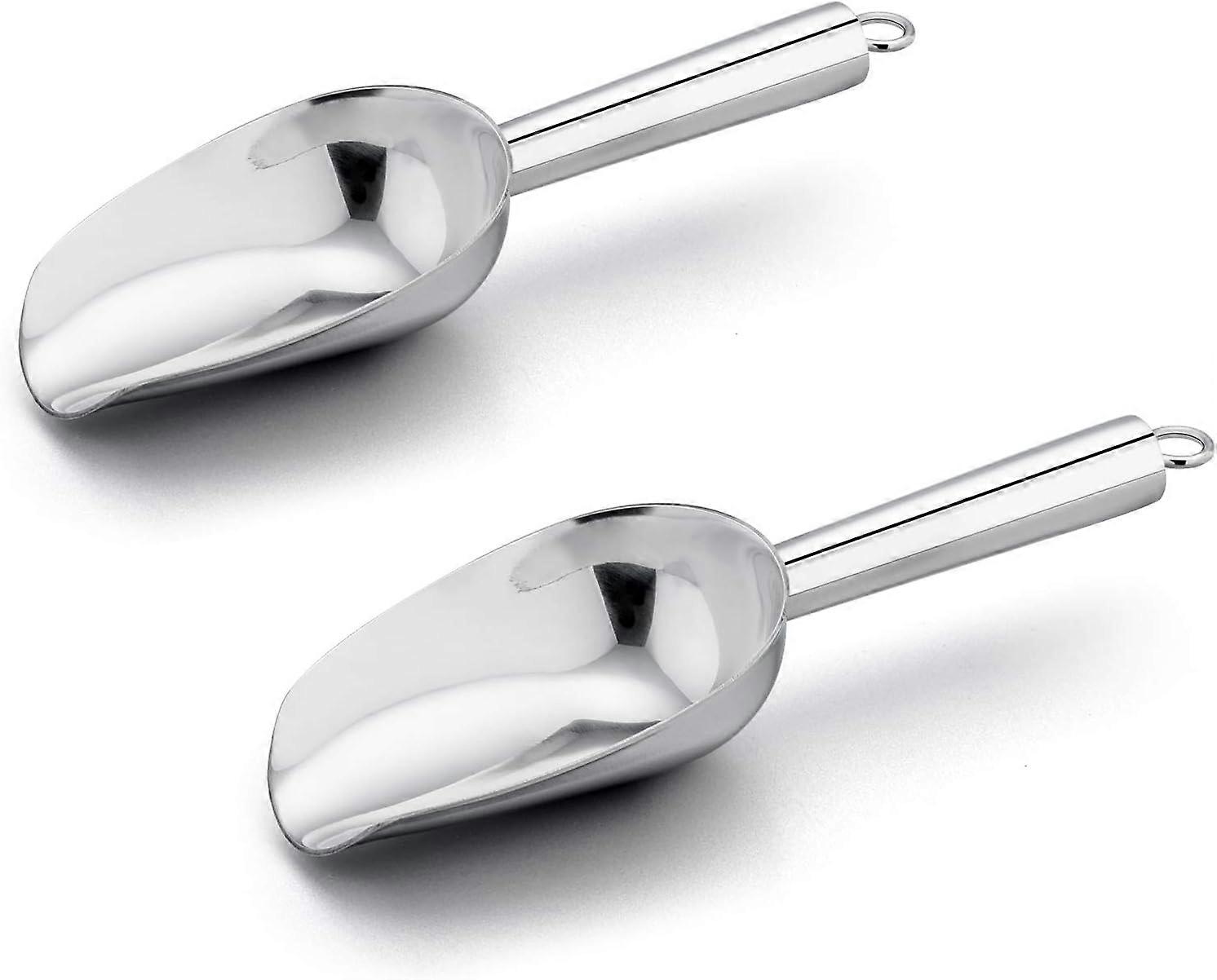 Ice Scoop Set of 2,Mini Scoop, Stainless Steel Kitchen Utility Scoops, Ideal for Candy/Ice Cube/Flour