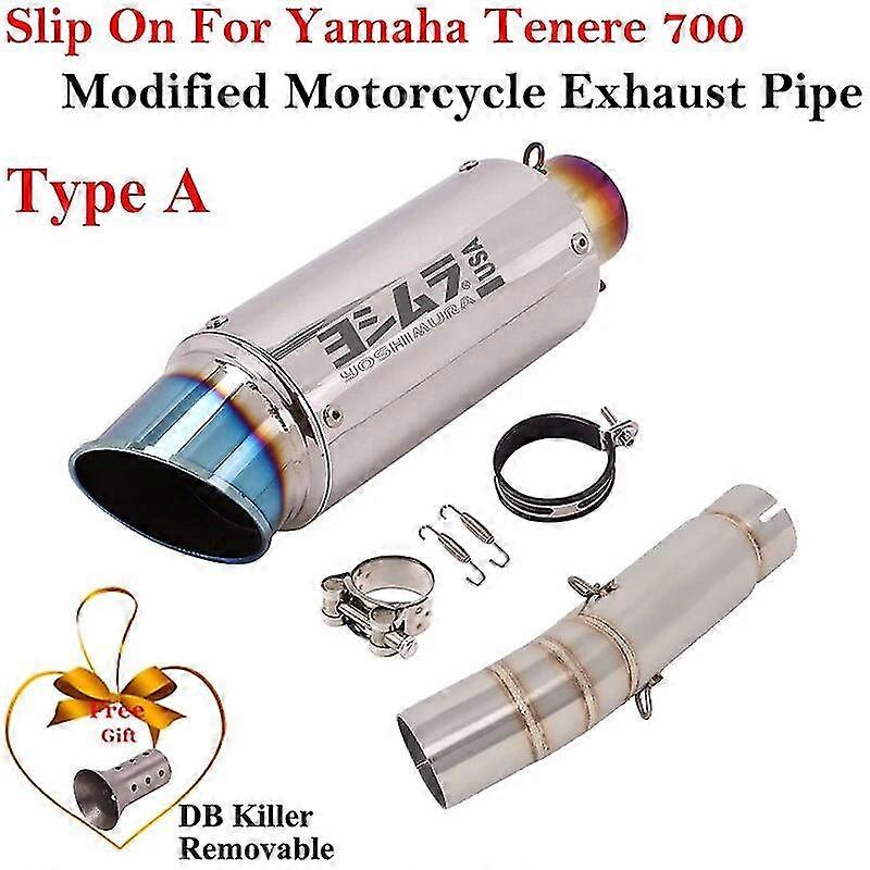Exquisite exhaust pipeFor YAMAHA Tenere700 XTZ700 700 2019 2020 2021 2022 Motorcycle Exhaust Escape System Modify Middle Link Pipe Muffler DB killer
