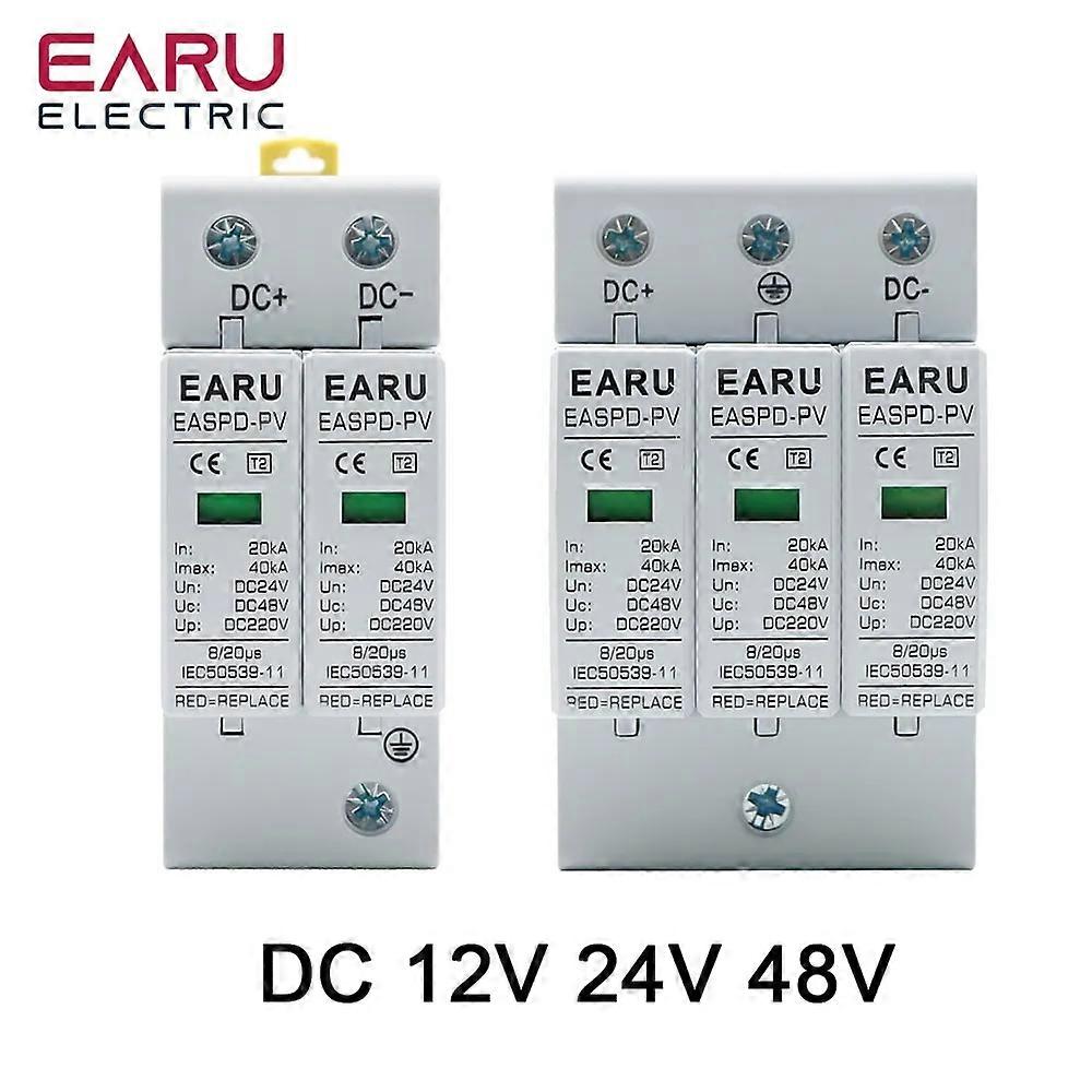 Photovoltaic DC SPD 2P/3P DC12V 24V 48V 10KA~20KA 20KA~40KA 40KA~60KA Surge Protector Protective Device Lightning Protection