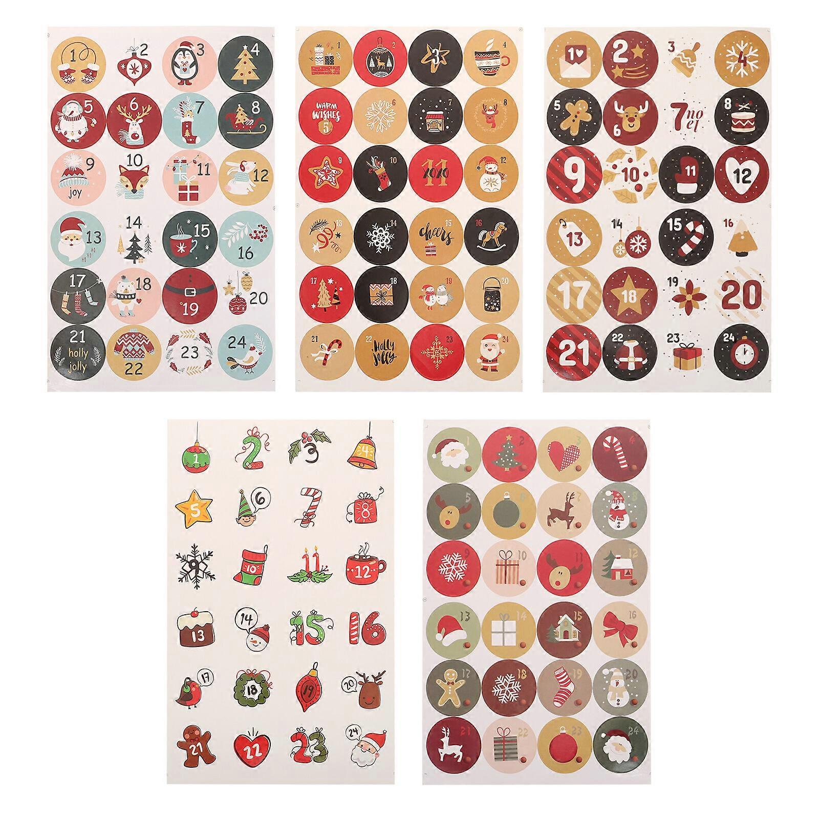 25 Sheets Number Stickers Bottle Sticker Scrap Book Stickers Nativity Stickers