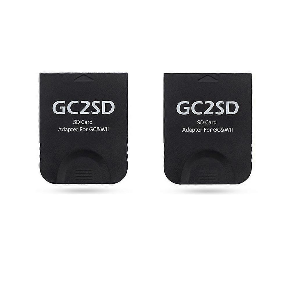 2pcs Gc2sd -sd Card Gc2sd To Sd Card Adapter For Consoles Sd2sp2, Black