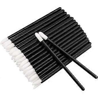 200 Stück Einweg-Lippenpinsel, schwarze Einweg-Lippenstäbe, Lippenstift-Lippenapplikator-Stäbe für Lippen, Augen und Make-up