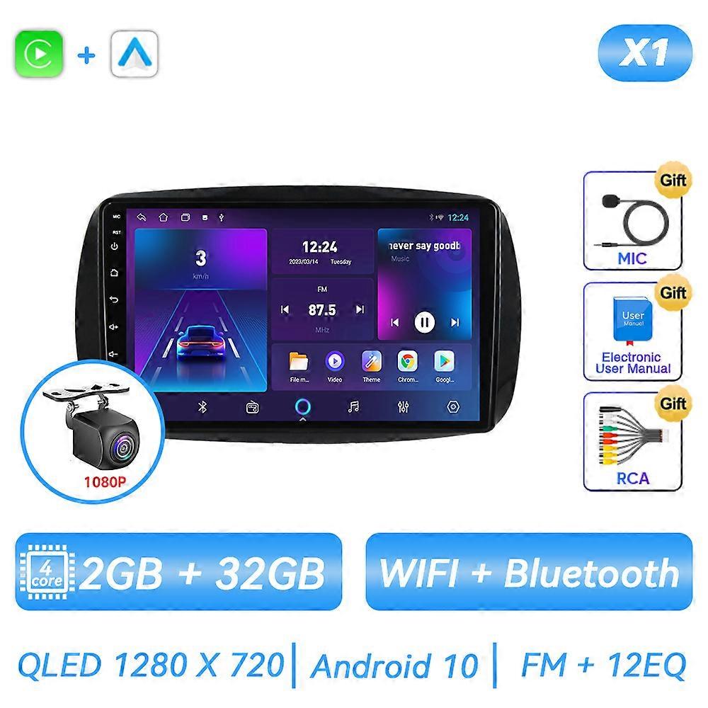 Android Car Radio For Mercedes Smart Fortwo 453 2014 - 2020 GPS Multimedia Player Navigation Carplay Touch Screen Auto Stereo 8G