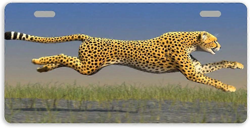 Tampa running da placa de licença do carro do Tag do metal do Cheetah auto Tag com 2 furos 11,8 x 6,1 polegadas