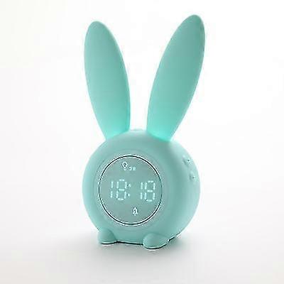 Kids Light Alarm Clock Cute Rabbit (1pcsgreen)