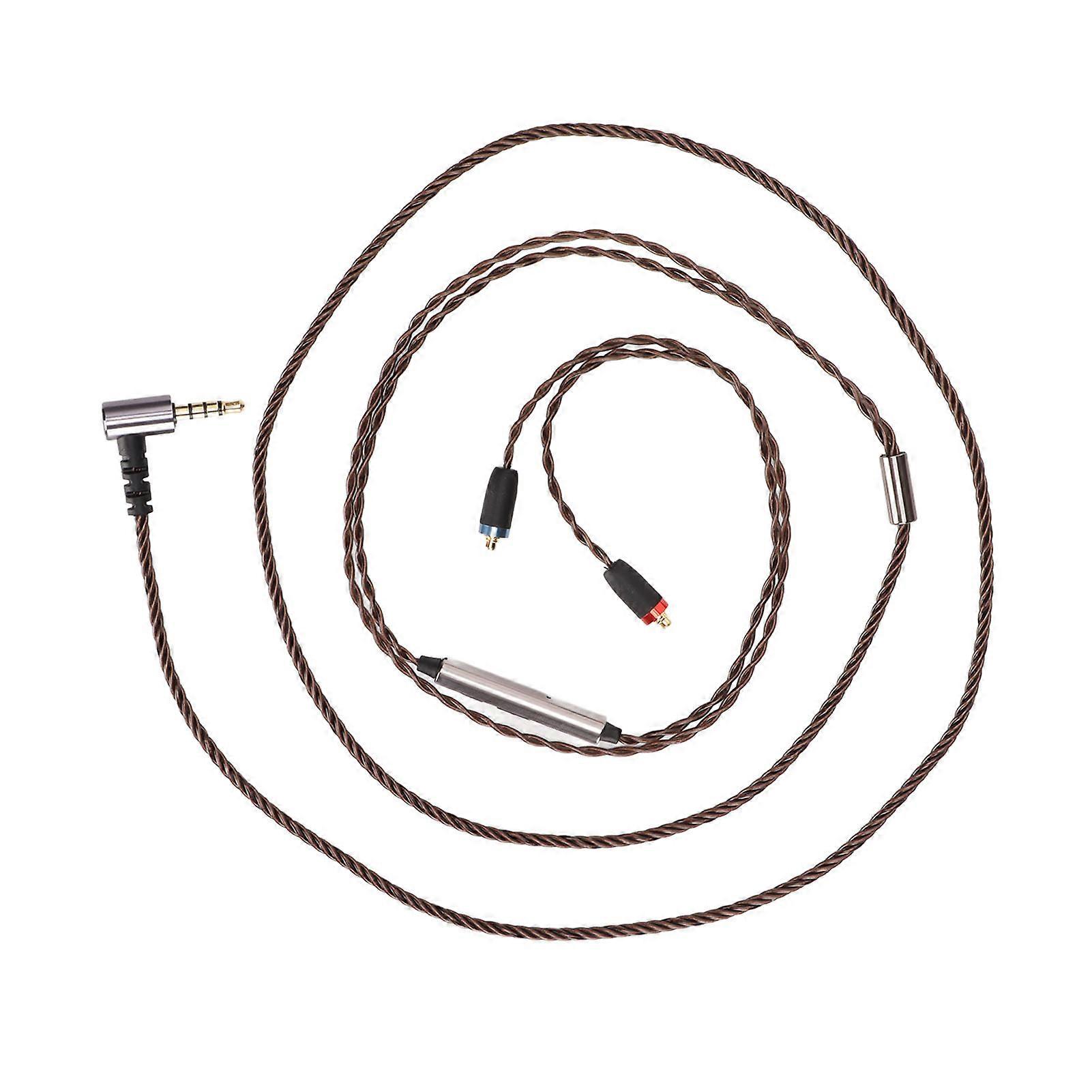 Headphone Cable Silver Plated Copper Wire High Resolution MMCX 3.5mm Headphone Cable with Volume Microphone Control