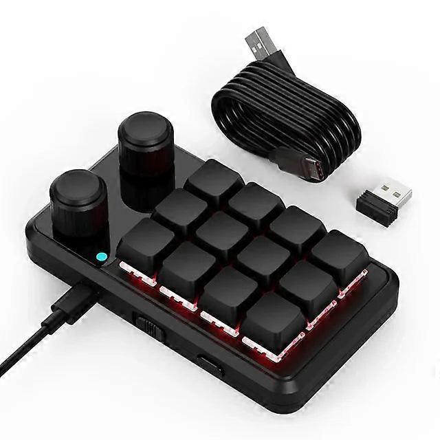Usb Ro Custom Mini 12 Keys 2 Knob Programming Diy Nical Keyboard Gaming Drawing Switch Portable Hot-swap Keypad