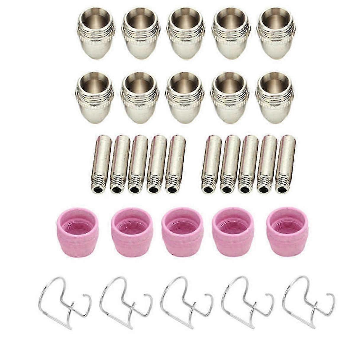 55Pcs Ceramic Air Plasma Cutting Torch Nozzles Consumables Contact Tips for SG55 AG60 WSD60P