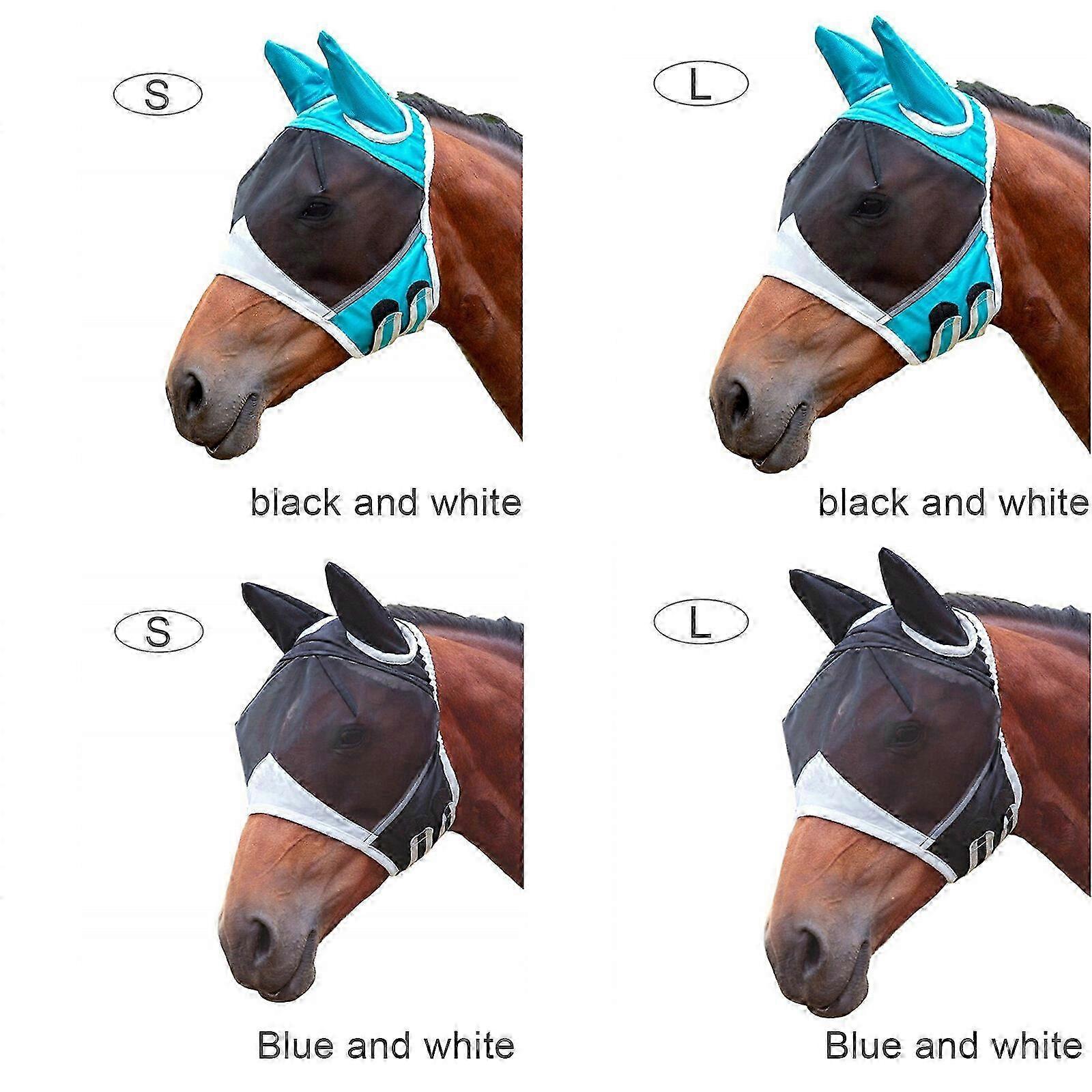 المضادة للأشعة فوق البنفسجية الحصان ذبابة قناع شبكة طارد البعوض تنفس قابل للتعديل مع الأذنين