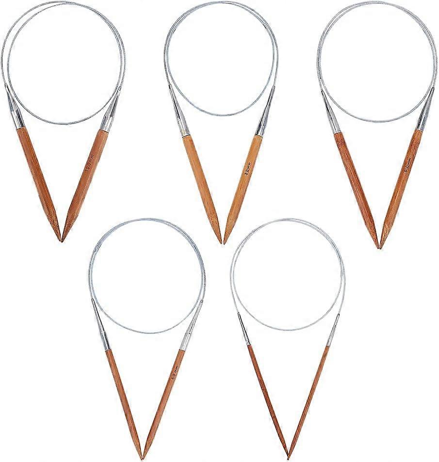 5 Size Bamboo Circular Knitting Needle Circular Knitting Needles with PVE and Steel Wire for Handmade Knitting DIY and Most Weaven Yarn Projects 31-33