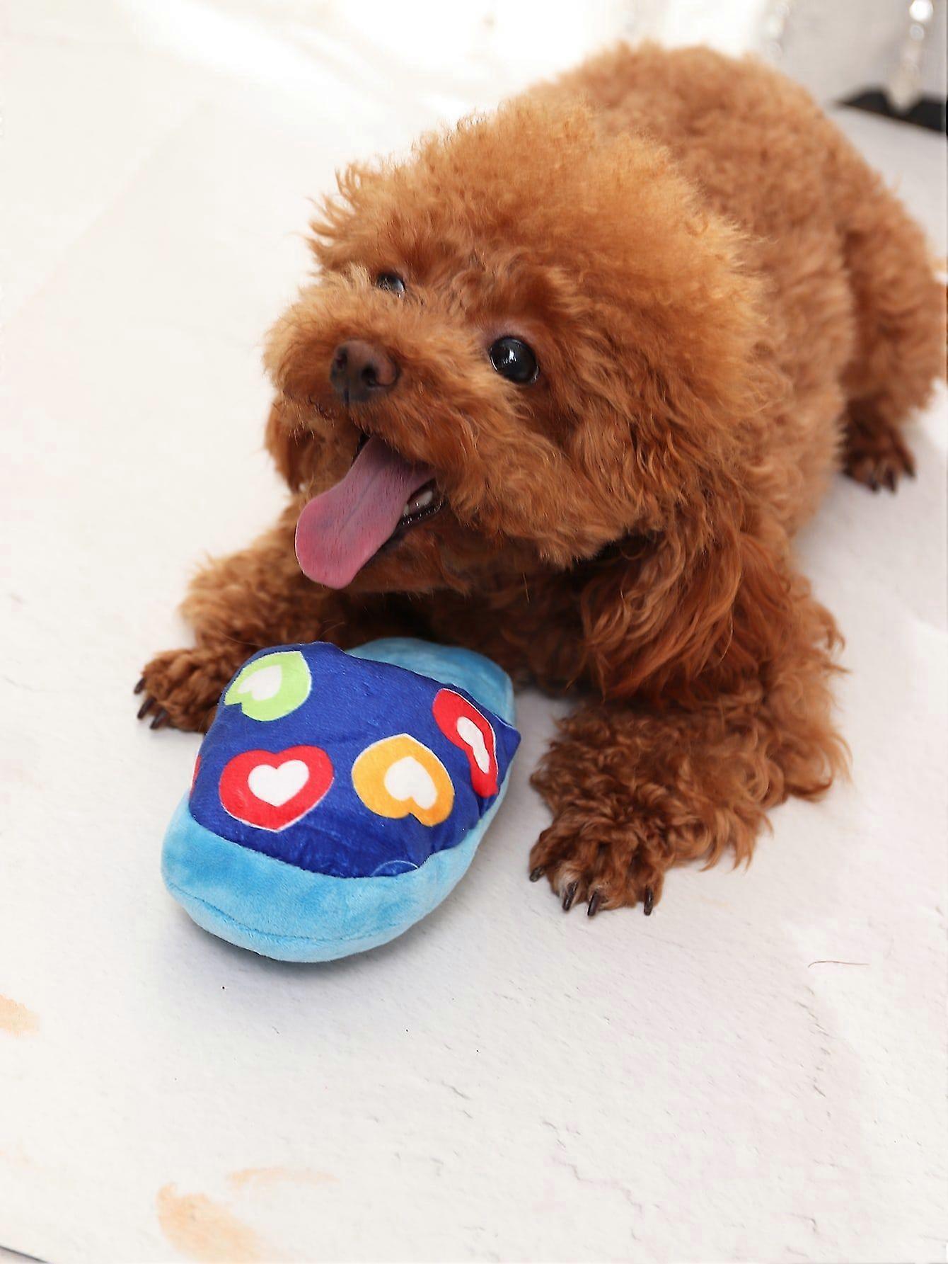 1pc Floral Plush Pet Squeaky Toy, For Pet Use Only