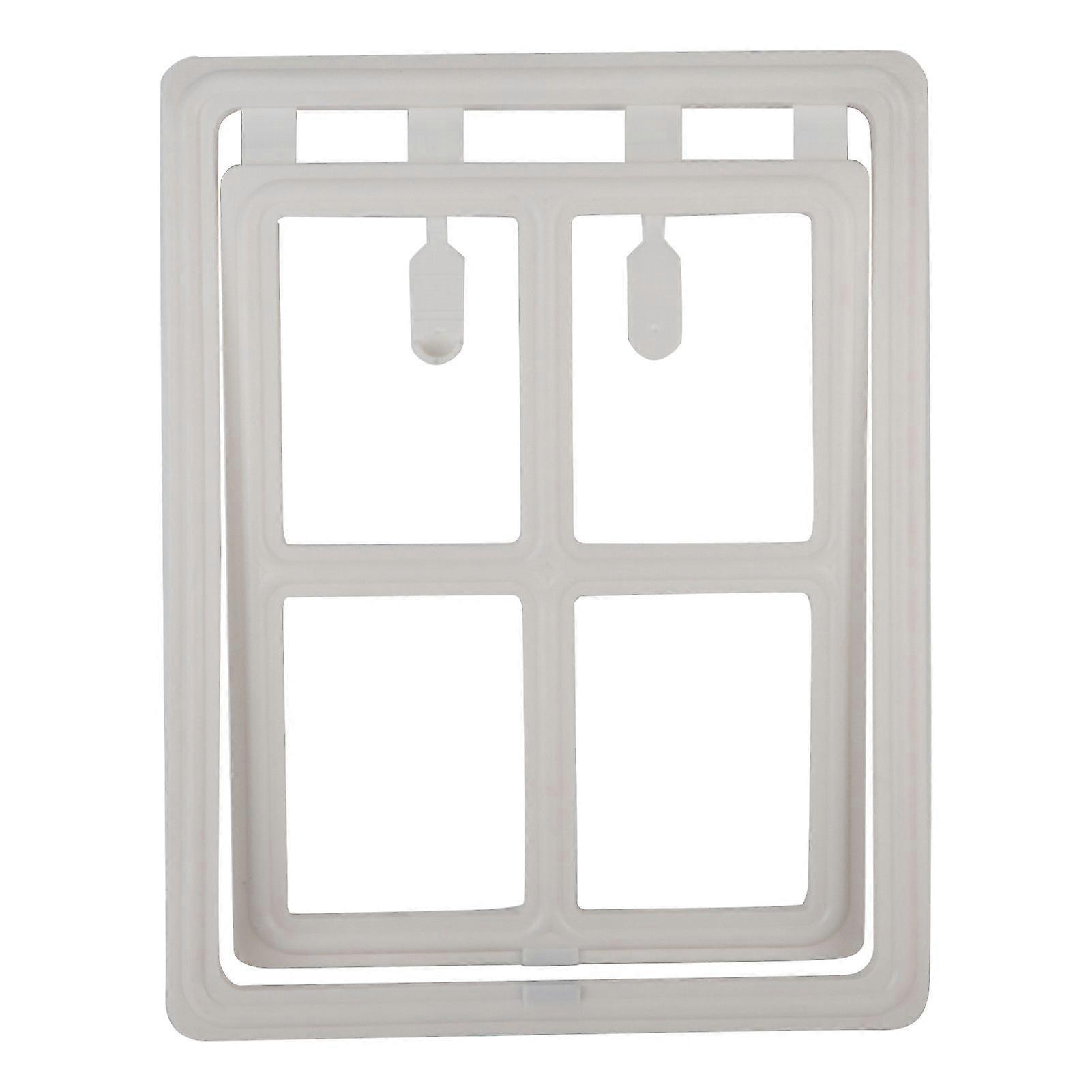 プラスチック製ペット犬子犬猫ドアマグネットロック安全フラップスクリーンウィンドウゲート用（ホワイトXL）