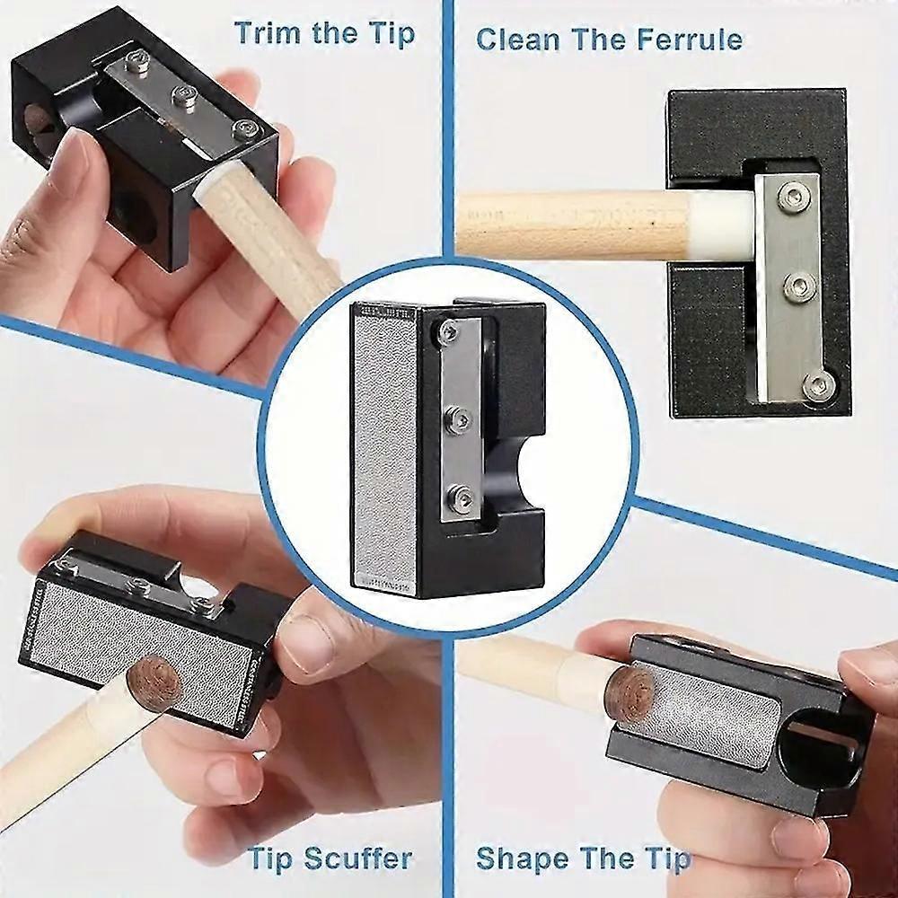 8-in-1 Billiard Cues Tip Shaper Durable Pool Cues Head Repair Tool For Replacement