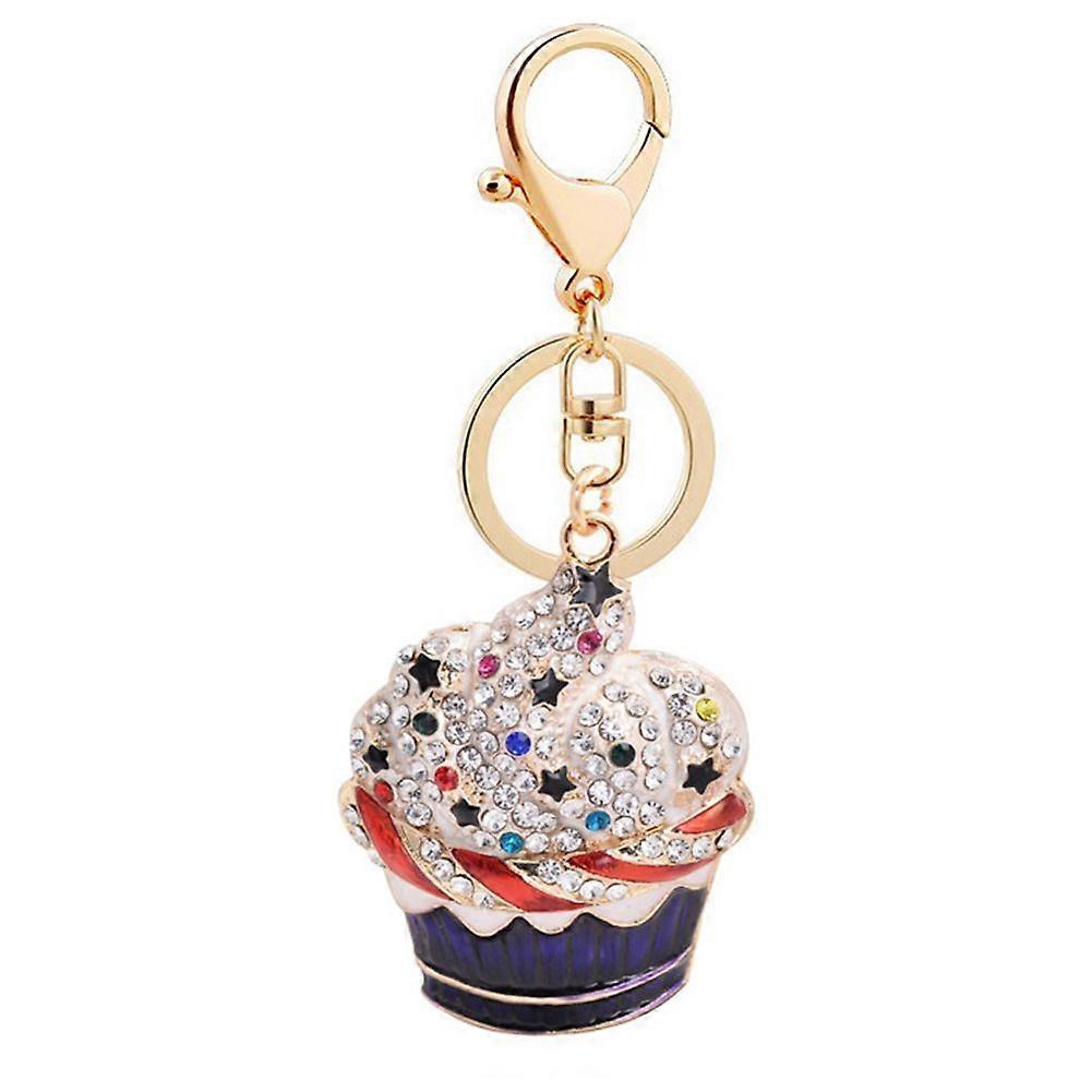 Ice Cream shaped Pendant Keychain Resin Key Ring Bag Hanging Ornament (Blue)