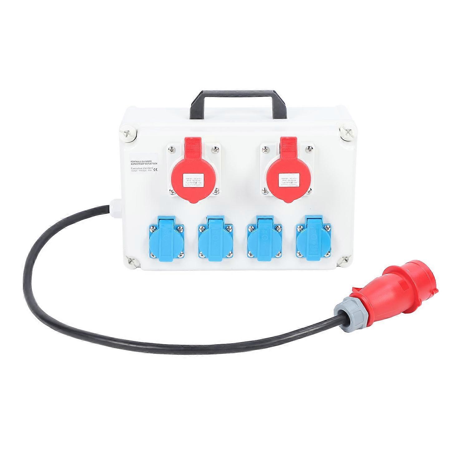 Waterproof Socket Box with Handle Compact Distribution Box Multi Sockets Power Junction Box AC 220‑3