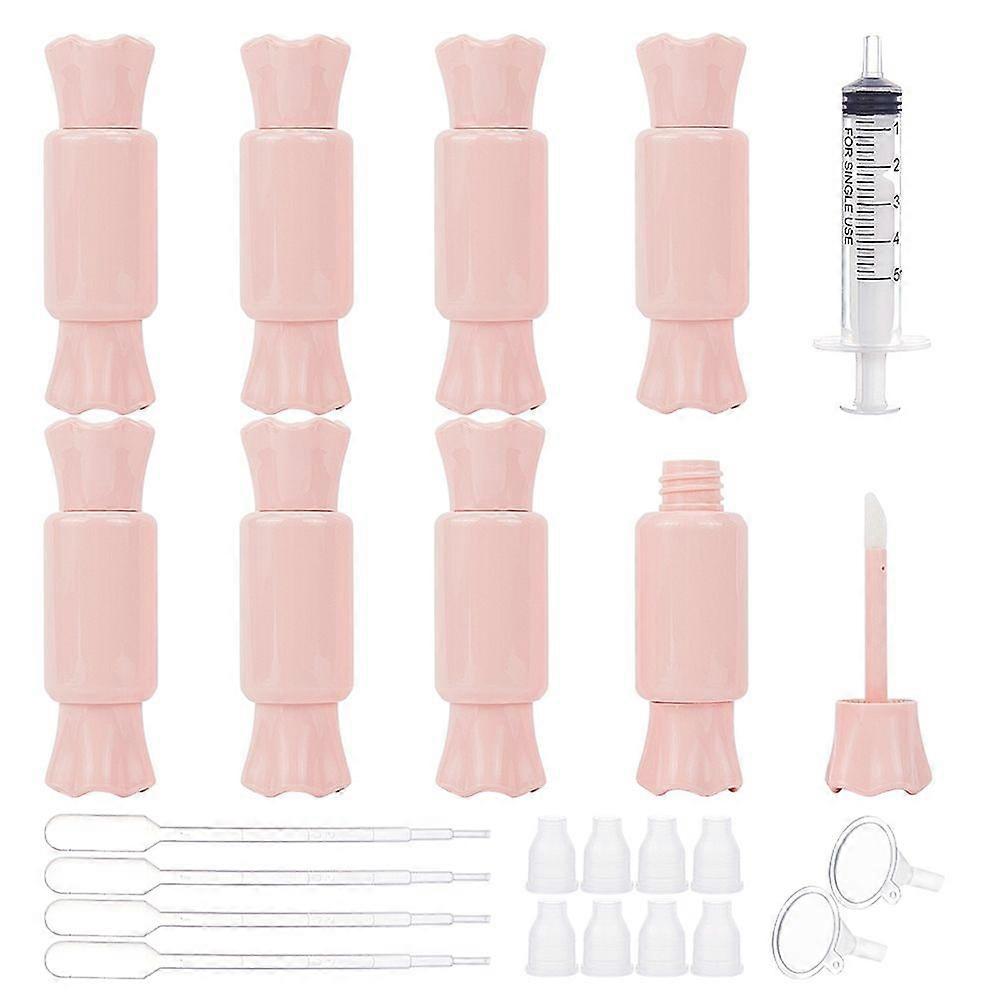 1Set DIY Kit with Lip Glaze Bottles Syringe Plastic Funnel Hopper and Pipettes Dropper Mixed Color 37x6~37mm Hole: 2mm