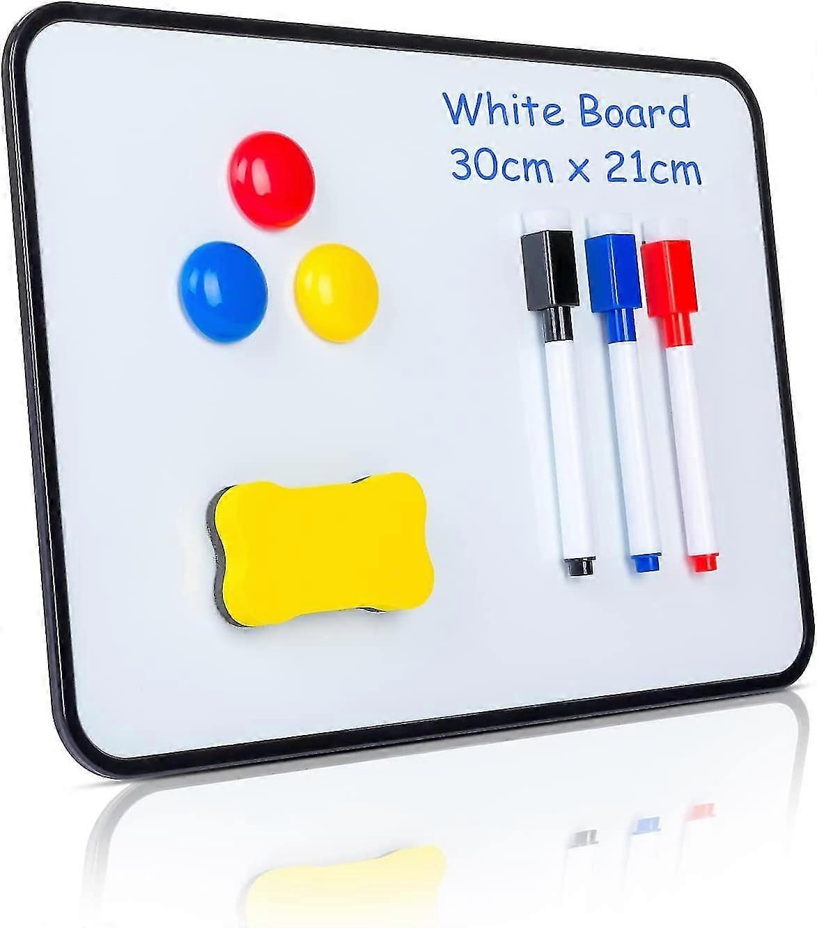Dry Erase Whiteboard, A4 Double Sided White Board With Dry Erase Pens,magnets And Eraseraccessories Color Random For Children Or School, Home, O