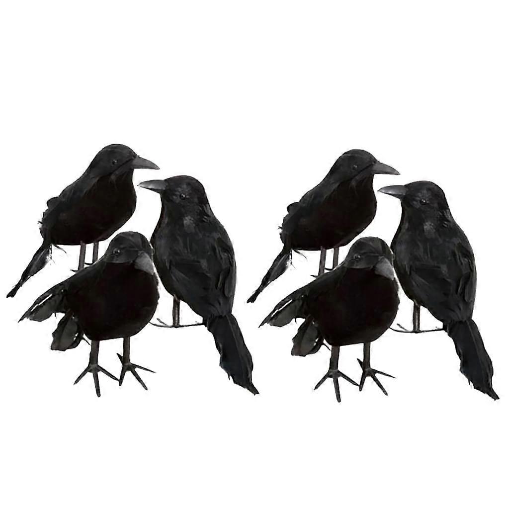 Black Feathered Crows, Realistic Decoration, Haunted House Props