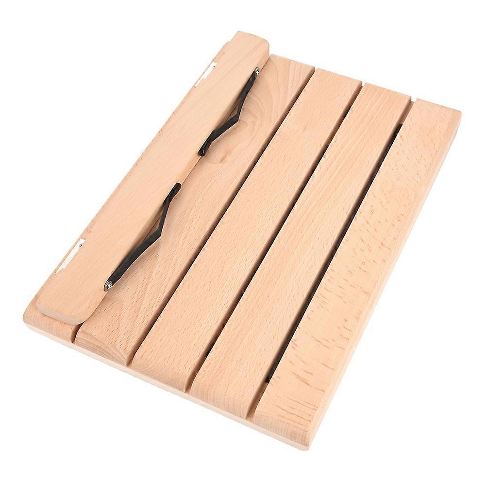 Portable Wood Book Rack Stand 5 Levels Adjustable Music Scores Holder with Page Paper Clips