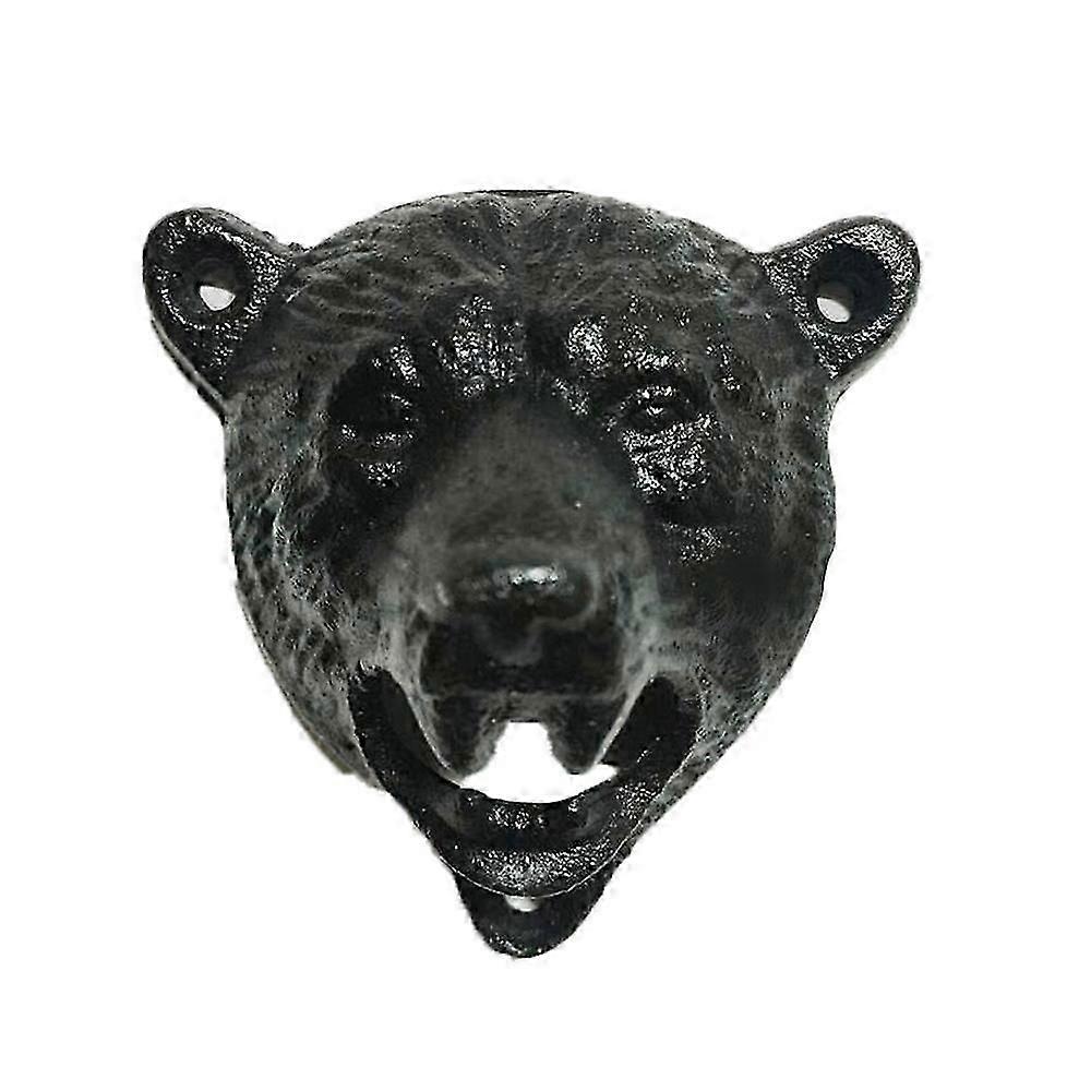 Cast Iron Wall Mount Grizzly Bear Teeth Bite Bottle Opener