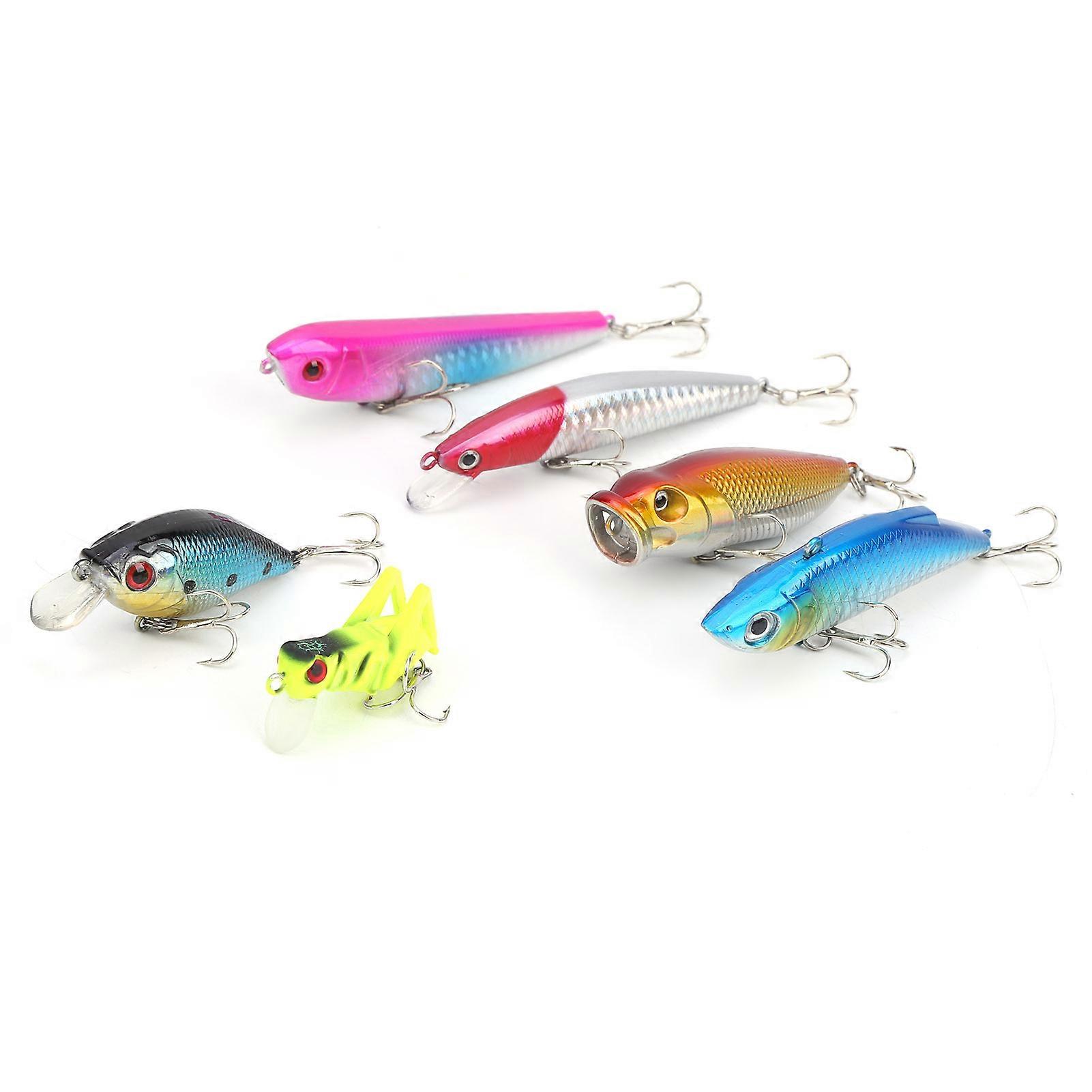 6Pcs/Box Artificial Simulation Hard Lure Bait Fishhook with Storage Box Fishing Accessory
