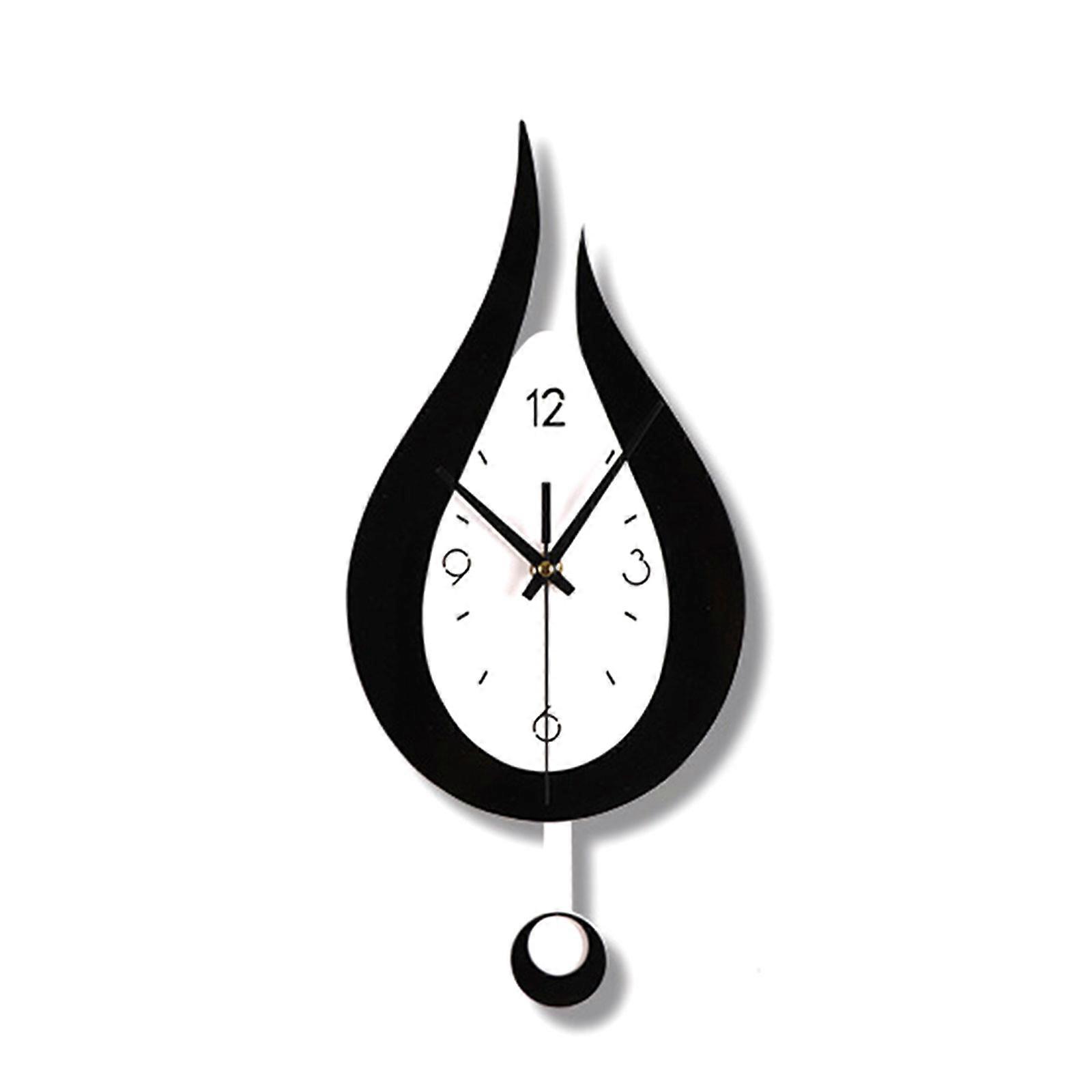 Modern Water Dropping Design Wall Clock for Creative Acyrlic Pendulum Clock for Home Bedroom Living Room Office Decorati  Black