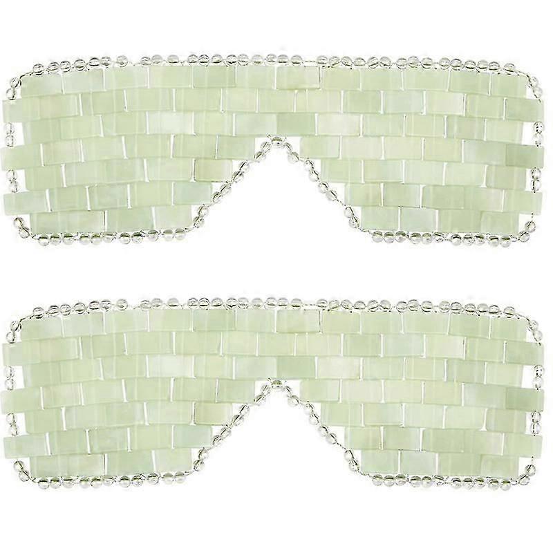 Jade Eye Mask Reusable Natural Facial Stone Mask for Eliminate Wrinkles Puffiness