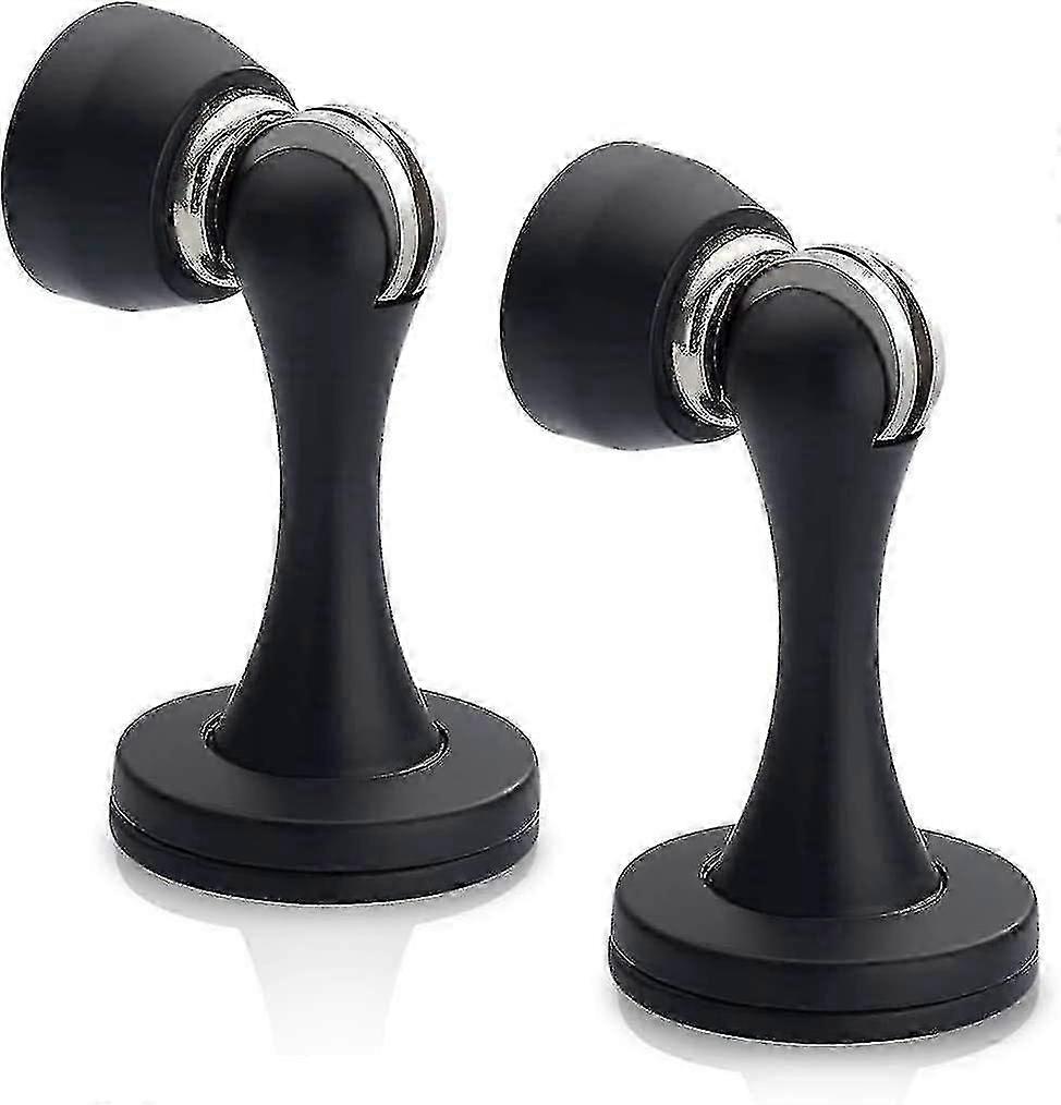 Dør propper, magnetisk dør Stop Sort Satinless Stål, 2 Pack