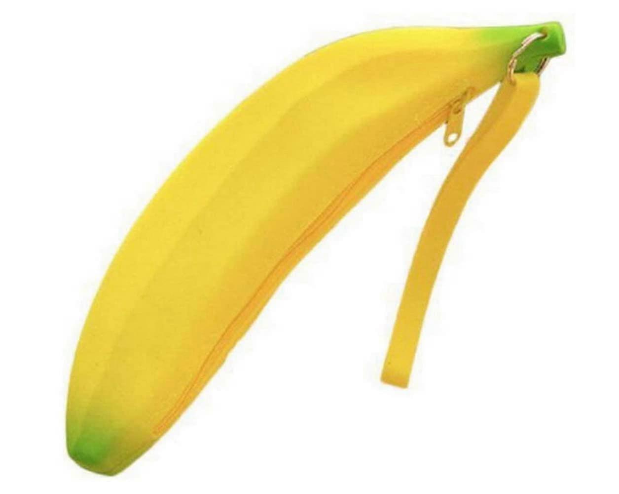 Banana Silicone Storage Pouch Multi-Use Zipper Bag for Keys, Coins, Small Items, Portable, Eco-Friendly